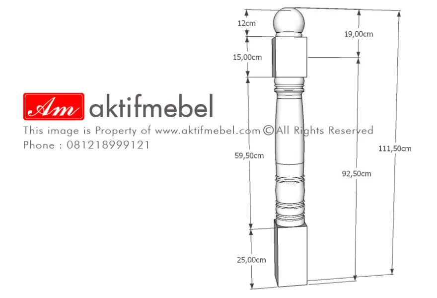 Ralling Kayu Hand Railing 6 detail_tiang_master